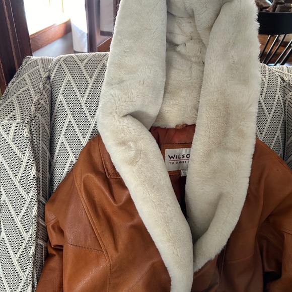 Wilson Leather Hooded Faux Fur Coat XS - Picture 2 of 5